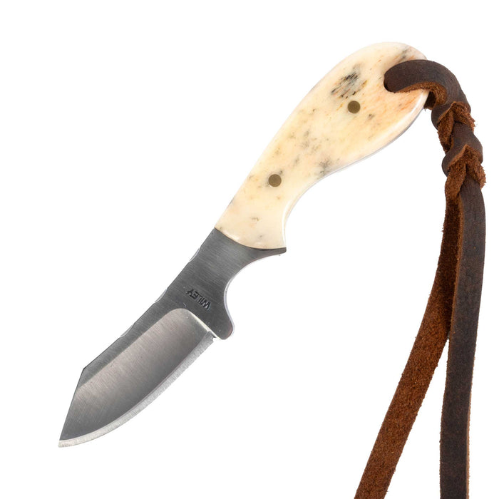 Justin Wiley Carbon Steel Skinner Knife with White Bone Handle