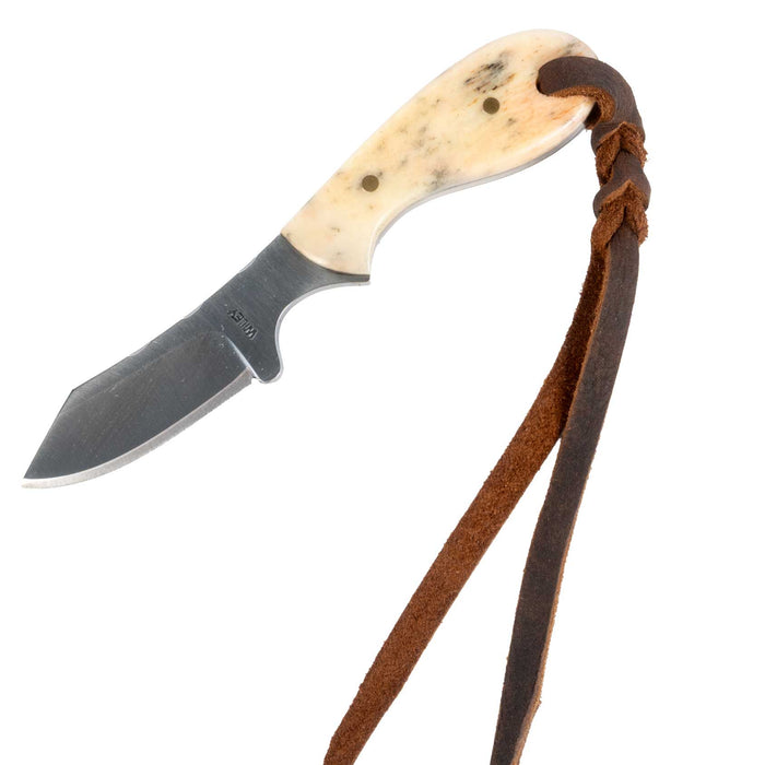 Justin Wiley Carbon Steel Skinner Knife with White Bone Handle