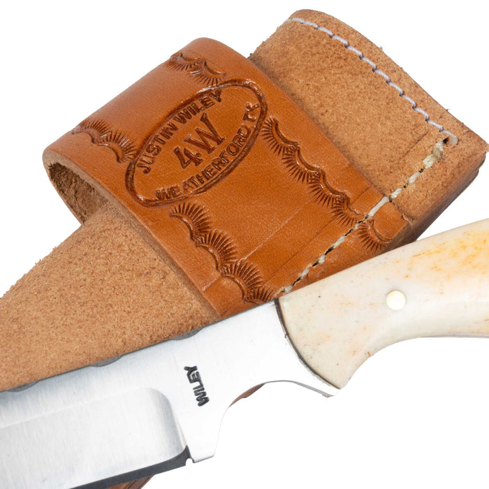 JUSTIN WILEY CUSTOM CARBON STEEL W/ LEATHER SHEATH