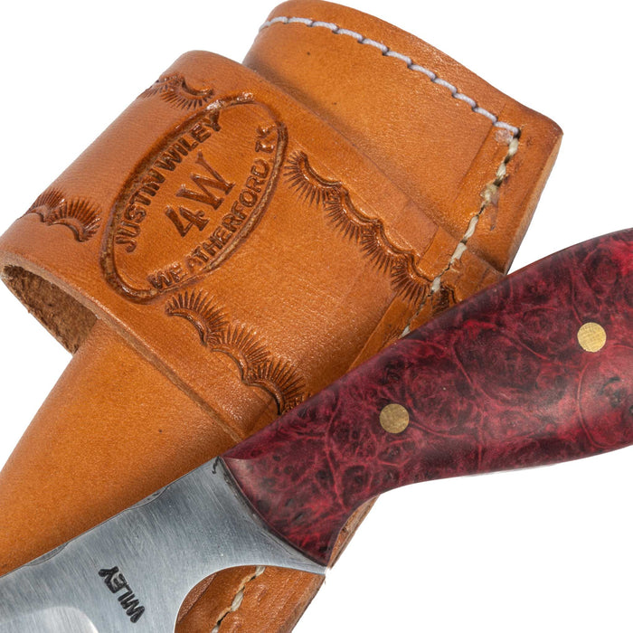 Justin Wiley Carbon Steel Red Handle Skinner Knife