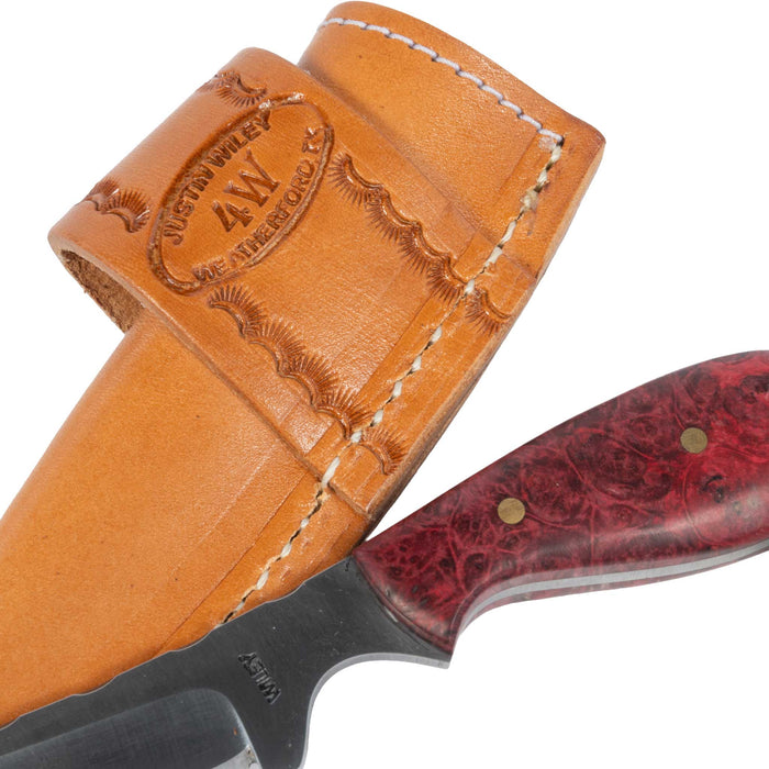 Justin Wiley Carbon Steel Red Handle Skinner Knife