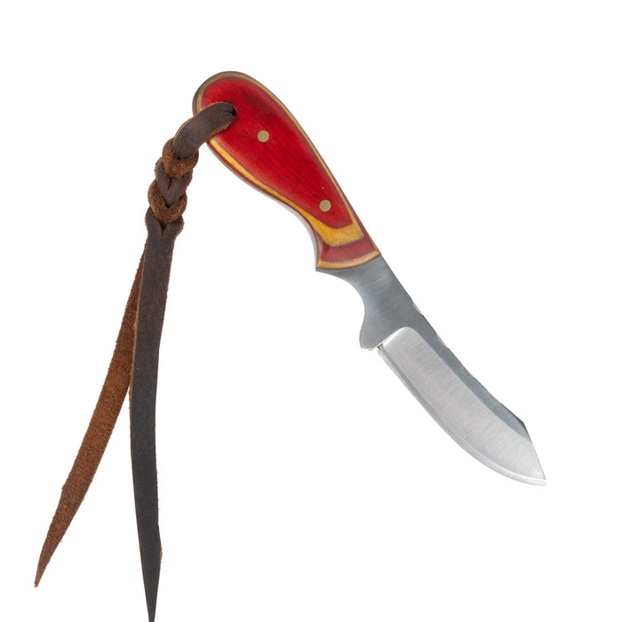 Justin Wiley Carbon Steel Skinner Knife w/Red Wood Handle