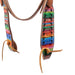 Teskey's Serape Browband Headstall w/Colored Buckstitch Tack - Headstalls Teskey's