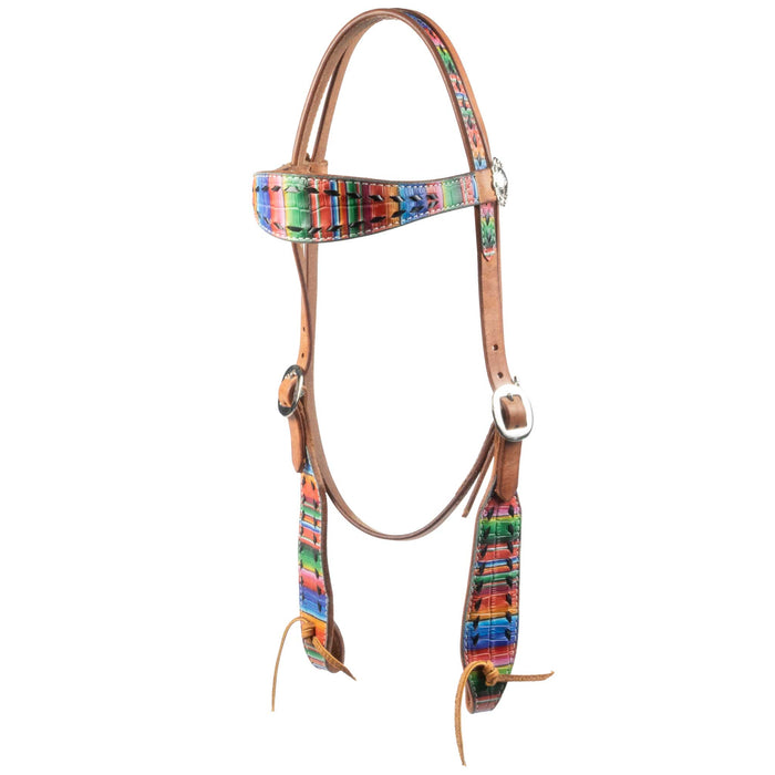 Teskey's Serape Browband Headstall w/Colored Buckstitch Tack - Headstalls Teskey's