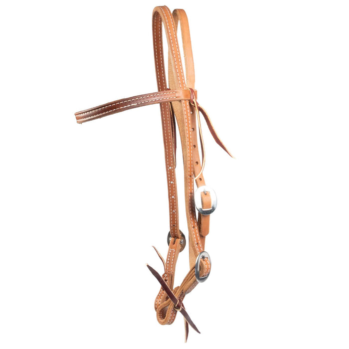 Teskey's Light Oil Doubled Leather Browband Headstall Tack - Headstalls Teskey's