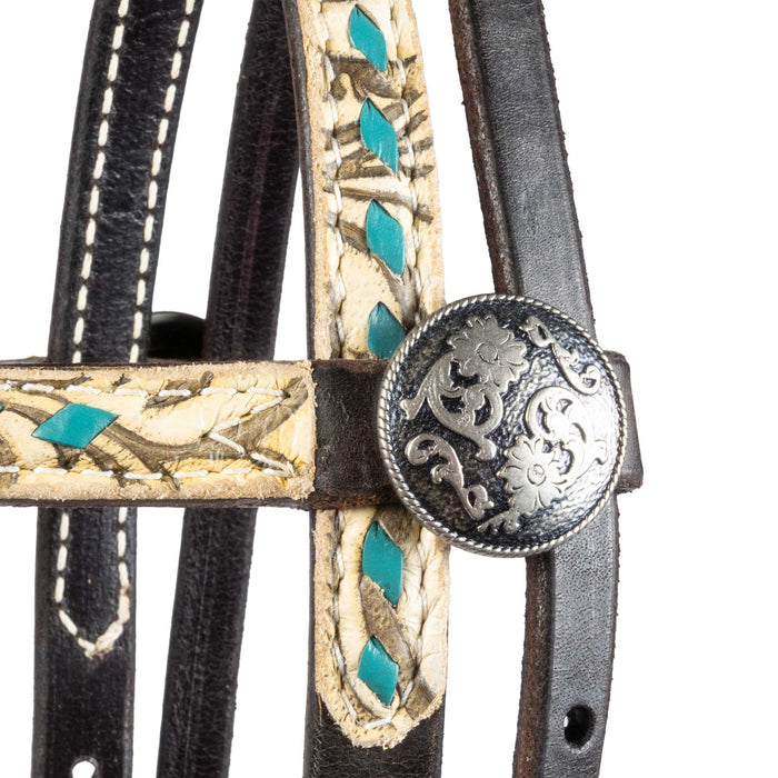 Teskey's Chocolate Western Print Pony Headstall