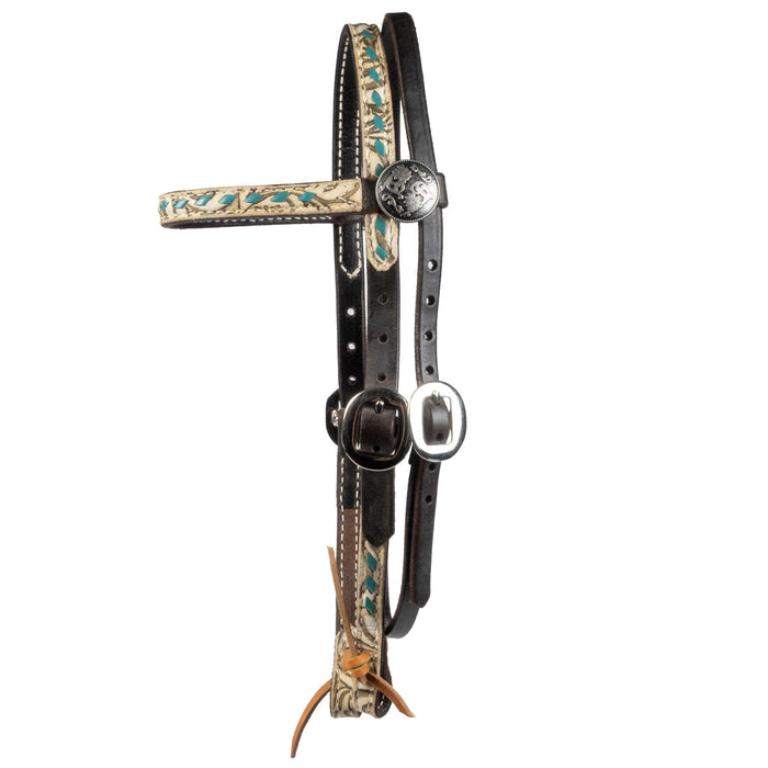 Teskey's Chocolate Western Print Pony Headstall