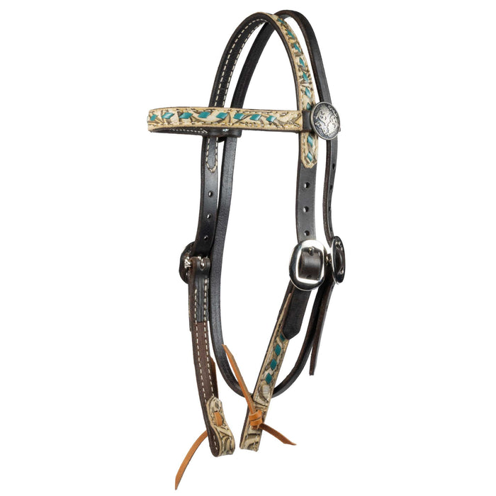 Teskey's Chocolate Western Print Pony Headstall