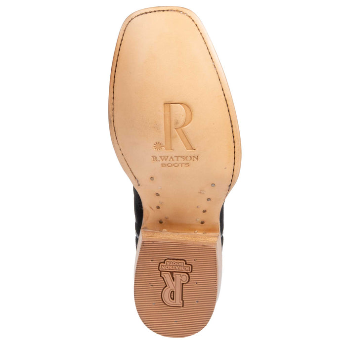 R. Watson Women's Black Roughout Cutter Toe Western Boot