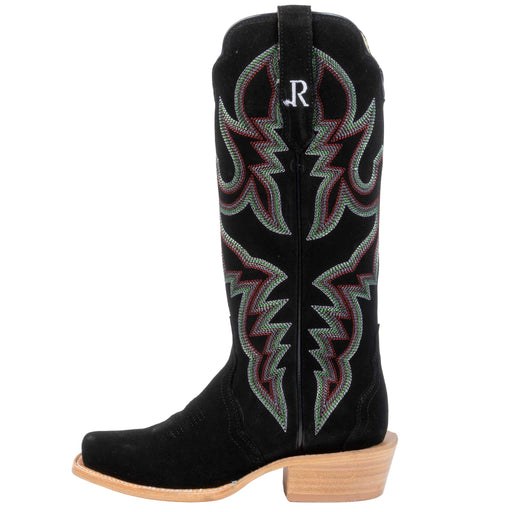 R. Watson Women's Black Roughout Cutter Toe Western Boot WOMEN - Footwear - Boots - Western Boots R Watson