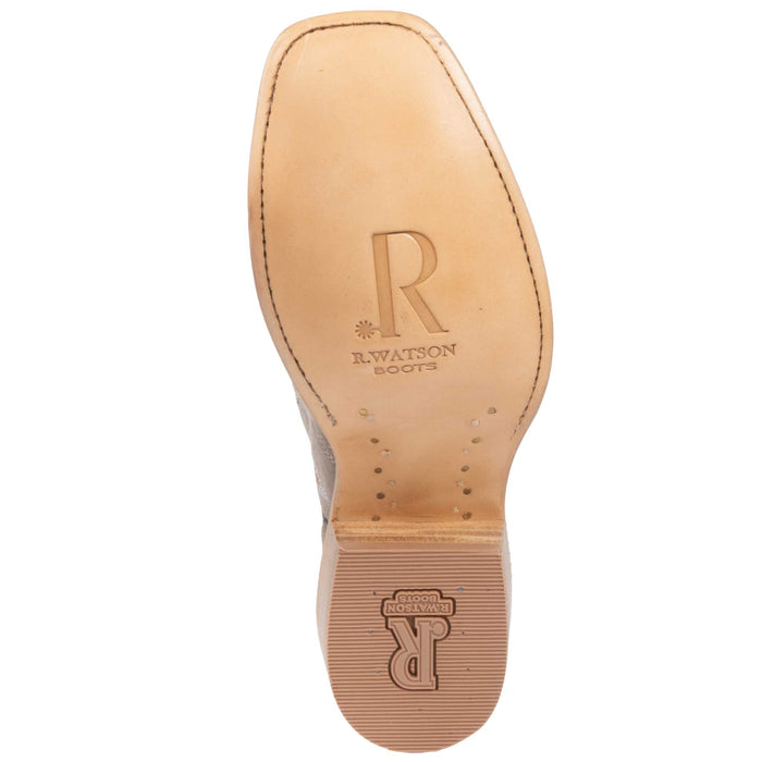 R. Watson Women's Charcoal Roughout Cutter Toe Western Boot