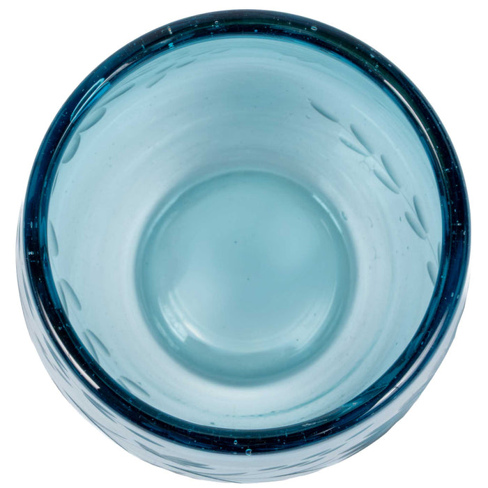 Crystal Stemless Wine Glass - Aqua