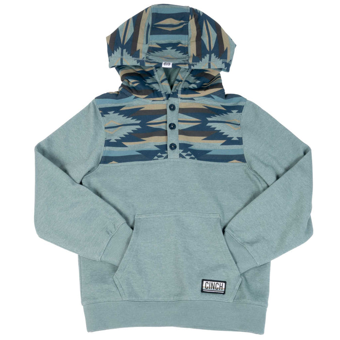 Cinch Boy's Colorblock Blue Pullover Hoodie