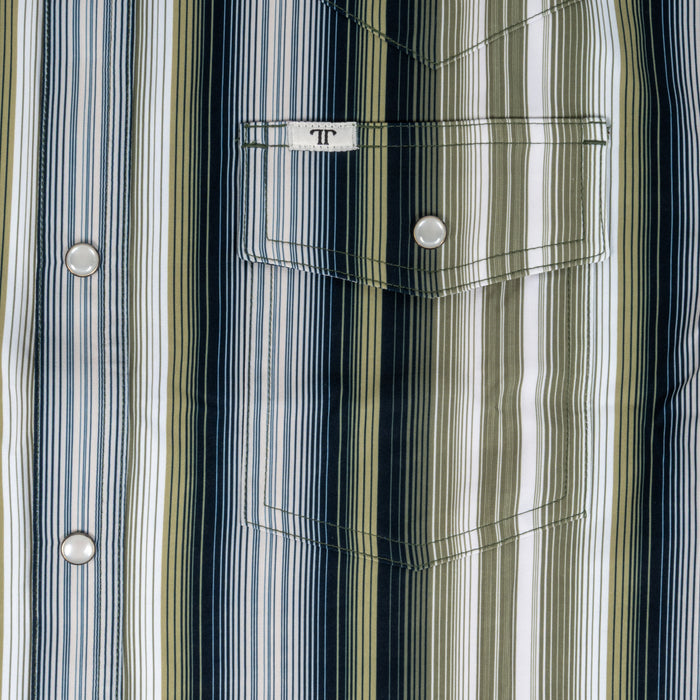Ferrell Brand Harrison Green Stripe Snap Shirt