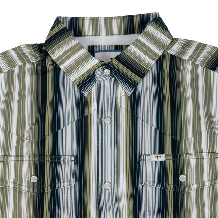 Ferrell Brand Harrison Green Stripe Snap Shirt