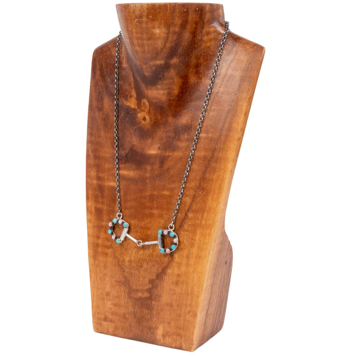 Kingman and Pink Conch Snaffle Bit Necklace