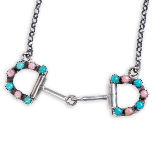 Kingman and Pink Conch Snaffle Bit Necklace WOMEN - Accessories - Jewelry - Necklaces Al Zuni