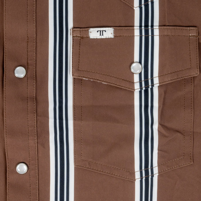 Ferrell Brand Hatfield Brown Stripe Snap Shirt