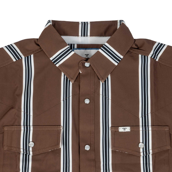 Ferrell Brand Hatfield Brown Stripe Snap Shirt