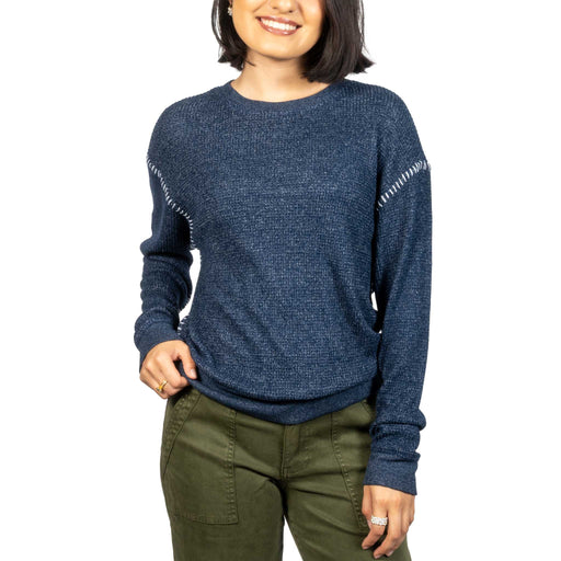 Dylan Blanket Stitch Navy Sweatshirt WOMEN - Clothing - Tops - Long Sleeved Dylan