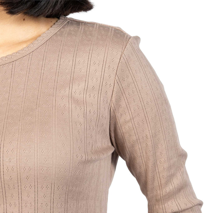 Dylan Kelly Pointelle Fawn Top
