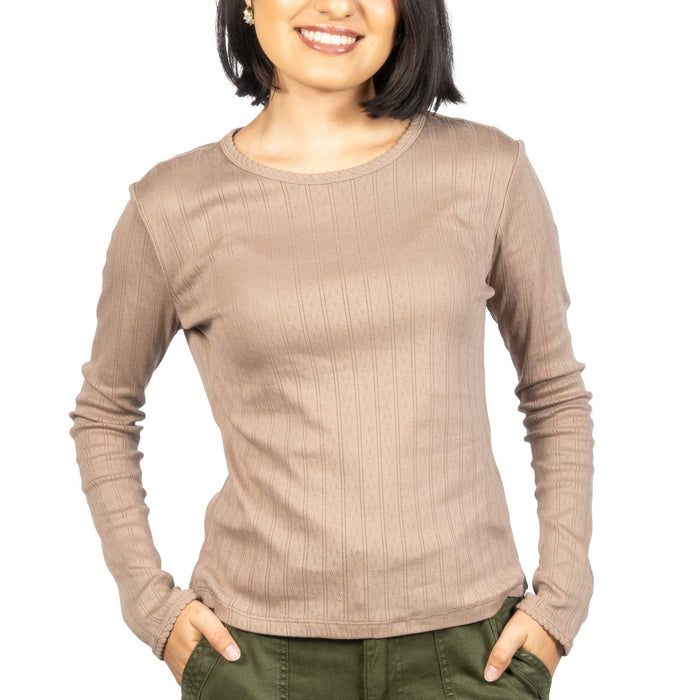 Dylan Kelly Pointelle Fawn Top