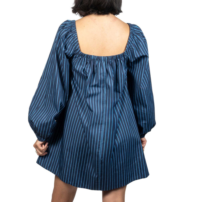 Striped Baby Doll Ribbon Detail Mini Dress