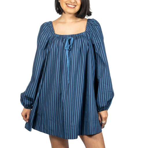 Striped Baby Doll Ribbon Detail Mini Dress WOMEN - Clothing - Dresses Needii