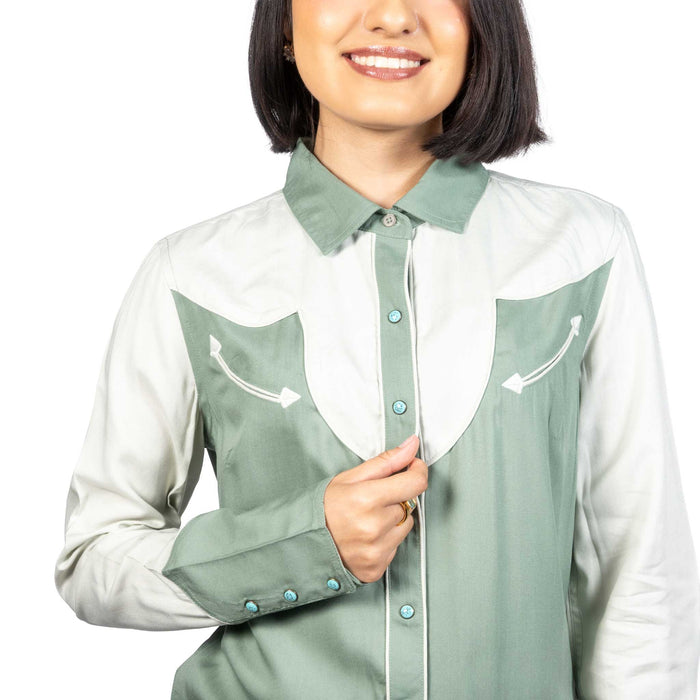 Panhandle Slim Women's Two Tone Retro Snap Western Shirt