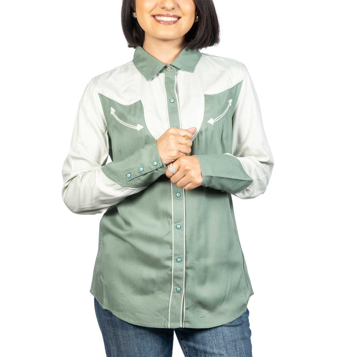 Panhandle Slim Women's Two Tone Retro Snap Western Shirt