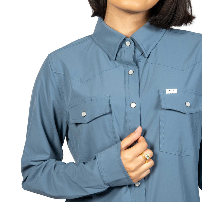 Ferrell Brand Women's Blue Core Snap Shirt