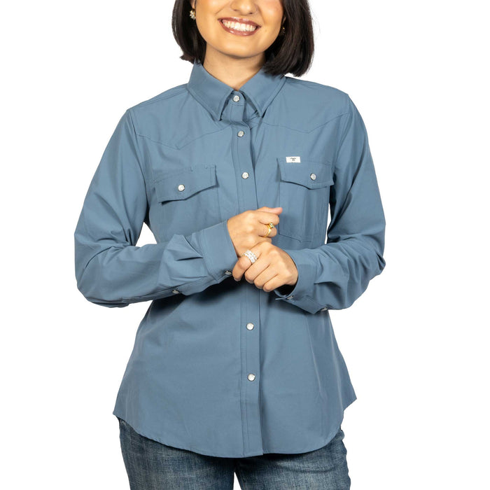 Ferrell Brand Women's Blue Core Snap Shirt