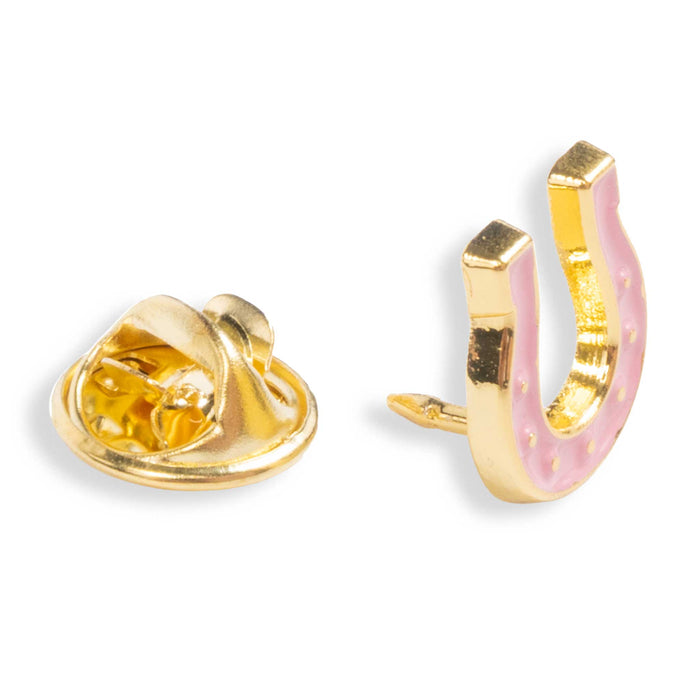Pink Lucky Horseshoe Pin