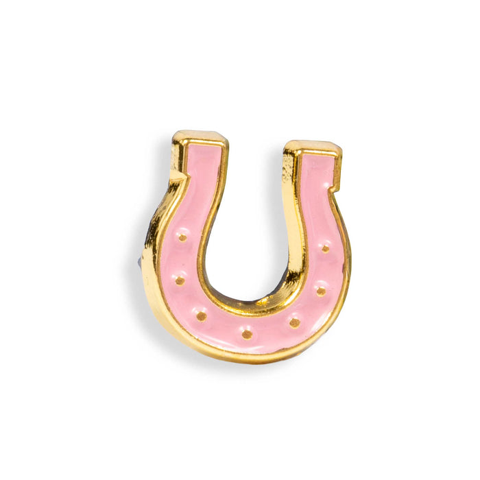 Pink Lucky Horseshoe Pin
