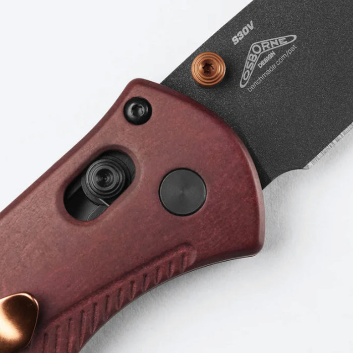 Benchmade Mini Barrage Redstone Richlite Folding Knife Knives Benchmade