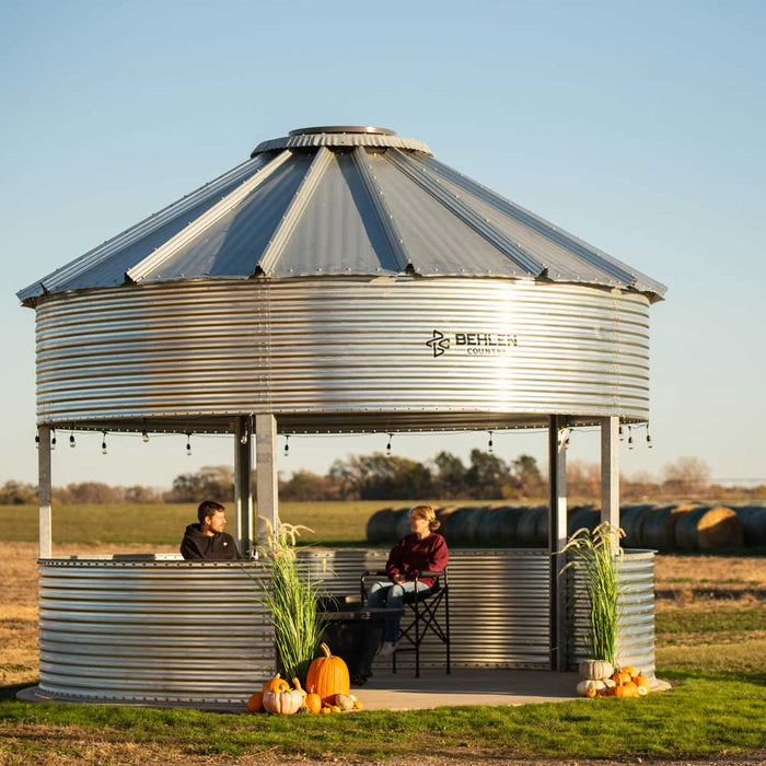 BinVista 16' Galvanized Gazebo (In-Store Only) Equipment - Panels/Gates Behlen Country