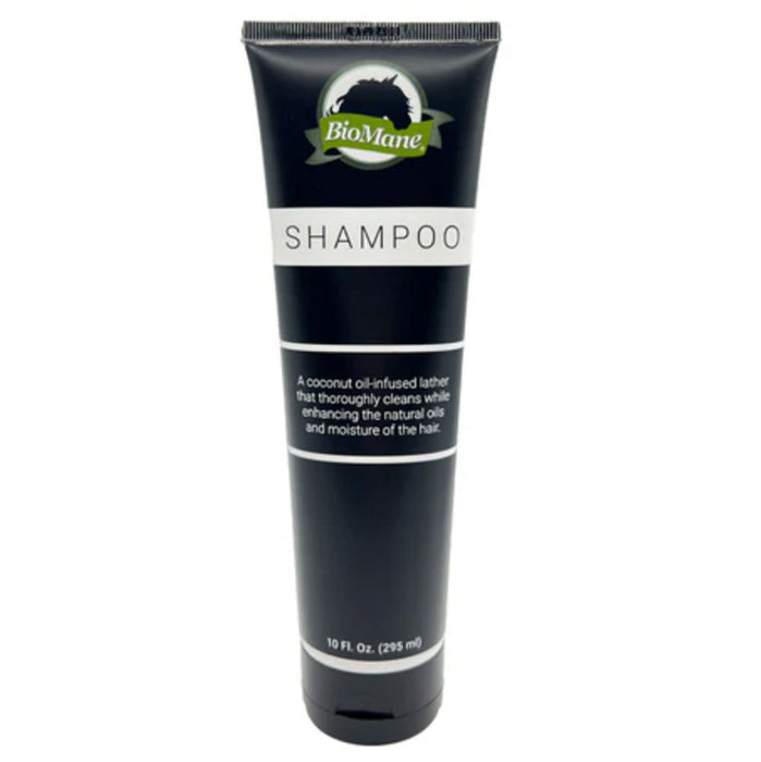 "BioMane Equine Shampoo 10oz Tube - Professional coconut oil-infused horse shampoo for mane and tail care at Teskey's Saddle Shop."