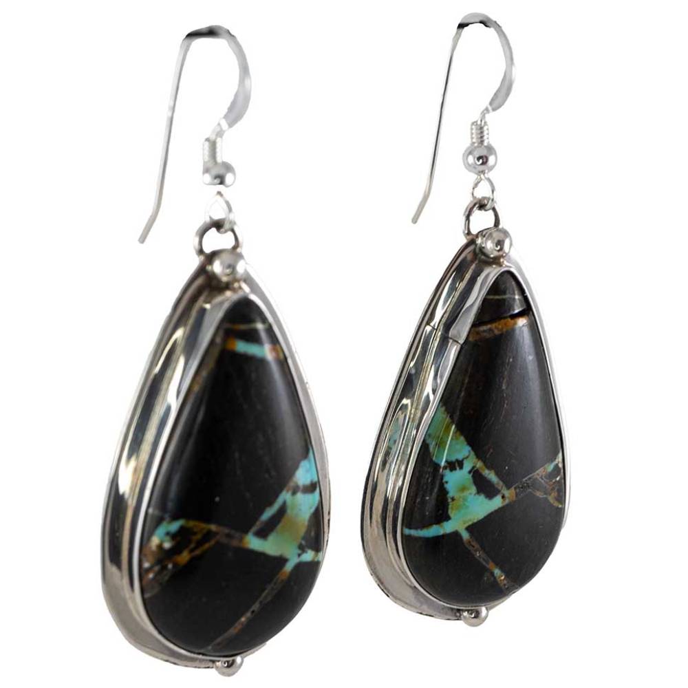 Black Jack Turquoise Dangle Earrings WOMEN - Accessories - Jewelry - Earrings Sunwest Silver   