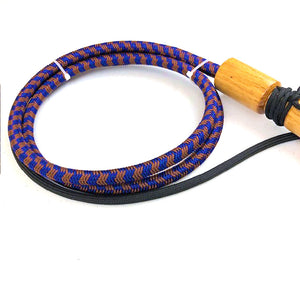 Double C Customs 4' Nylon Whip Tack - Whips, Crops & Quirts Double C Custom Whips Electric Blue/Brown  