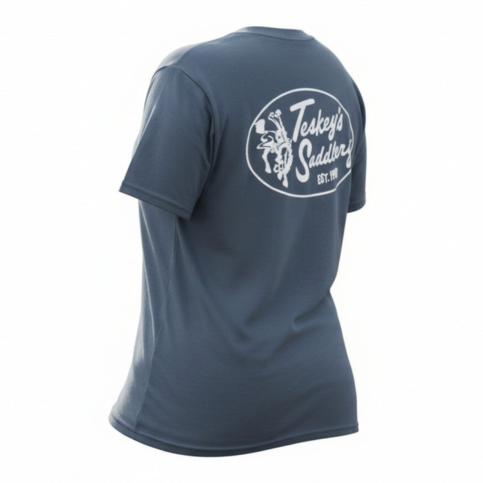 Teskey's Saddlery Retro Oval Tee - Baltic TESKEY'S GEAR - SS T-Shirts Teskey's
