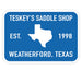 Teskey's 1998 Saddle Shop Sticker Blue/White TESKEY'S GEAR - Stickers Teskey's