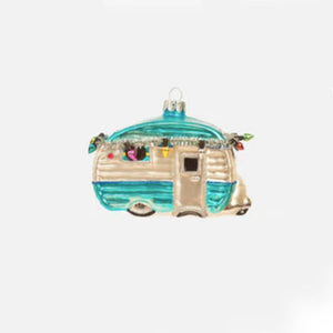 Glass Camper Trailer Ornament HOME & GIFTS - Home Decor - Seasonal Decor ONE HUNDRED 80 DEGREES Blue  