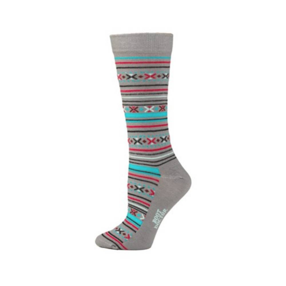 Boot Doctor Aztec Crew Socks - Grey WOMEN - Clothing - Intimates & Hosiery M&F Western Products   