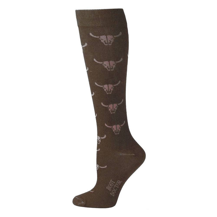 Boot Doctor Over the Calf Bull Skull Socks WOMEN - Clothing - Intimates & Hosiery M&F Western Products   