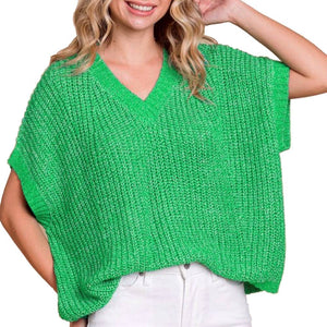 Boxy Knit Sweater Top WOMEN - Clothing - Tops - Short Sleeved Jodifl   