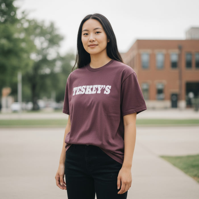 Teskey's Plain Logo Tee - Berry