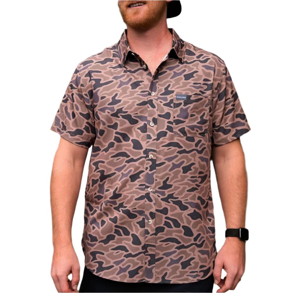 Burlebo Gauge Camo Performance Button Up Shirt MEN - Clothing - Shirts - Short Sleeve Shirts Burlebo   