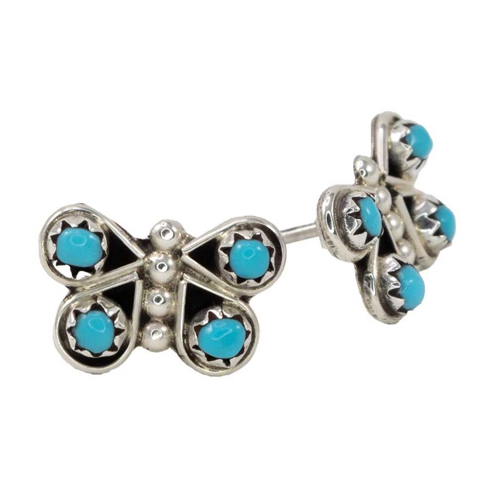 Turquoise Butterfly Stud Earrings WOMEN - Accessories - Jewelry - Earrings Al Zuni   