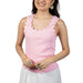 Scalloped Scoop Neck Pink Top WOMEN - Clothing - Tops - Sleeveless Glam