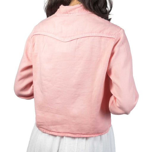 Roper Women's Cotton Twill Cropped Western Pink Blouse WOMEN - Clothing - Tops - Long Sleeved Roper Apparel & Footwear